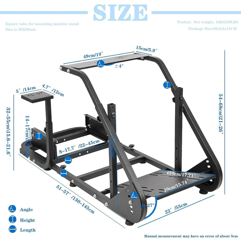 Marada Racing Simulator Cockpit Stand with TV Bracket Mounting Holes Fit for Logitech G923 G27 G920,for Fanatec,for Thrustmaster T300, Sim Racing Cockpit, No Steering Wheel Pedal TV Seat Monitor Stand