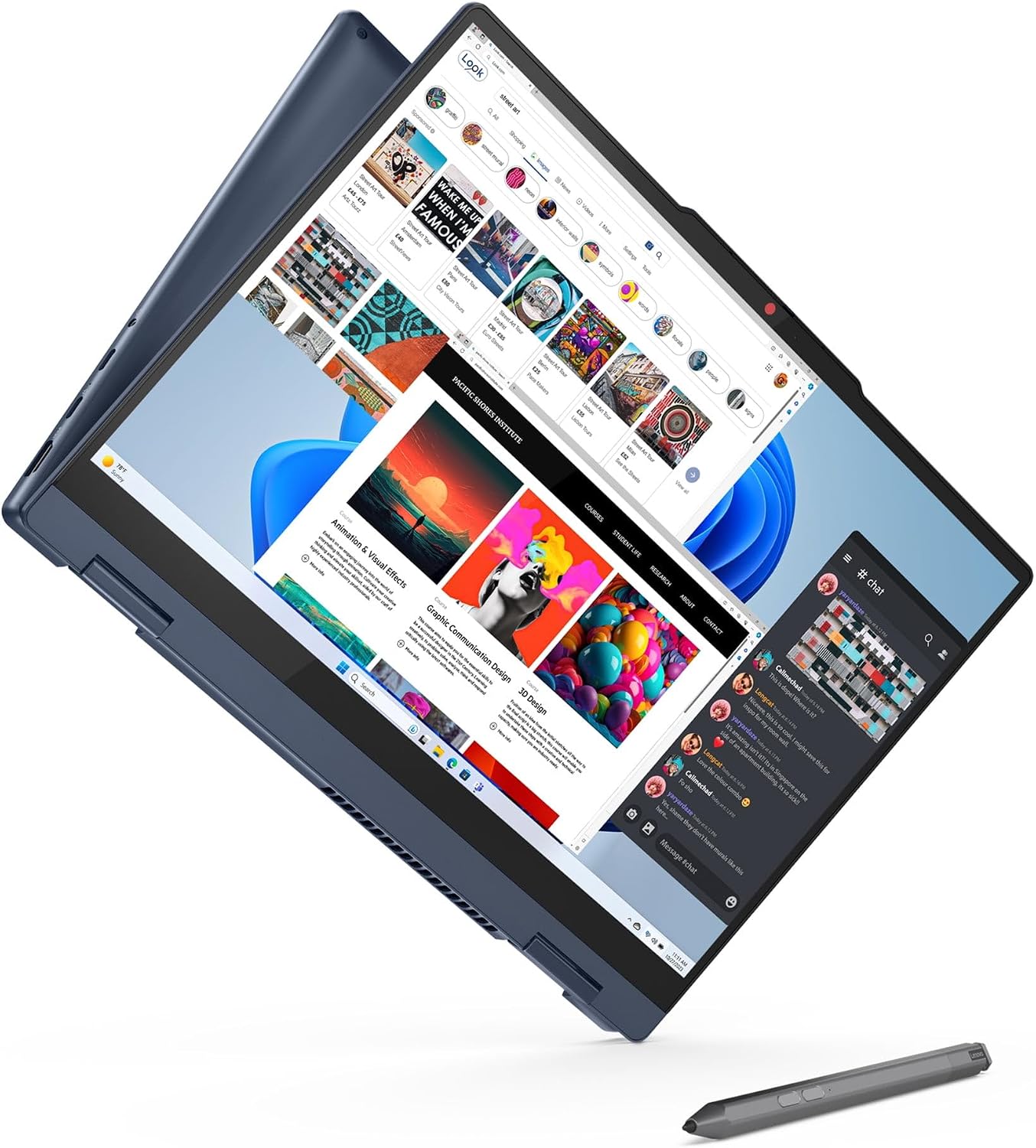 Lenovo 2025 IdeaPad 5 2-in-1 14AHP9 Personal Laptop - 14' 1920x1200 Touchscreen - 8-Core AMD Ryzen 7 8845HS - 16GB RAM 1TB SSD - Wi-Fi 6 - Fingerprint Reader - 1080p FHD Camera - W11P - Cosmic Blue