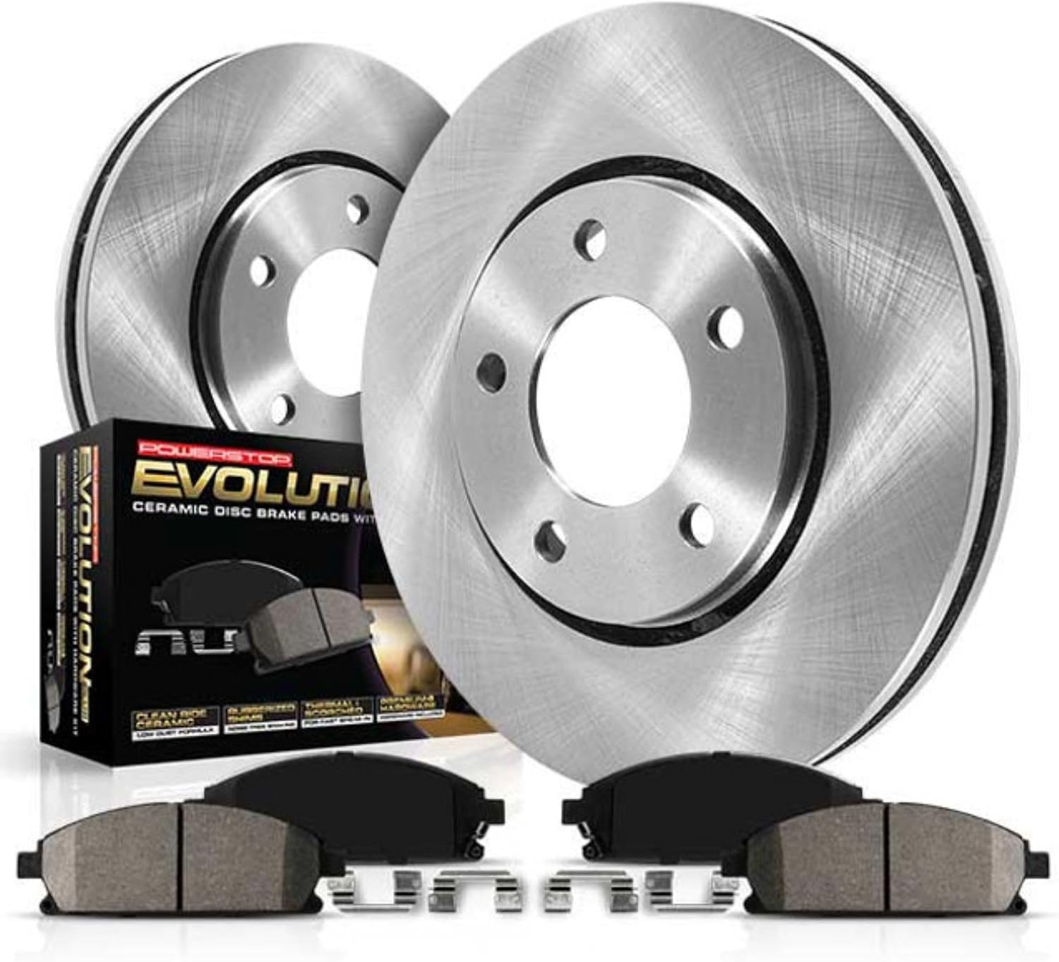 PowerStop Front Brake Kit for Volvo XC60 2010-15 - Z17 Ceramic Brake Pads & Disc Rotors Replacement, KOE5702
