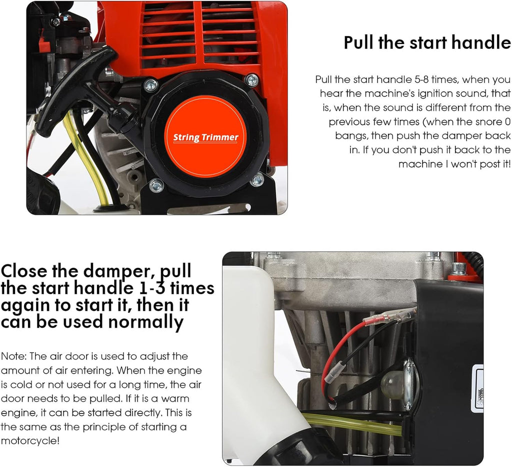 52CC 2-Stroke Gas Weed Eater/Brush Cutter,5 in 1 Gas String Trimmer, Maximum Power/Speed - 2.3KW/8500rpm & Multi Functional Gas Weed Wacker for Yard & Garden