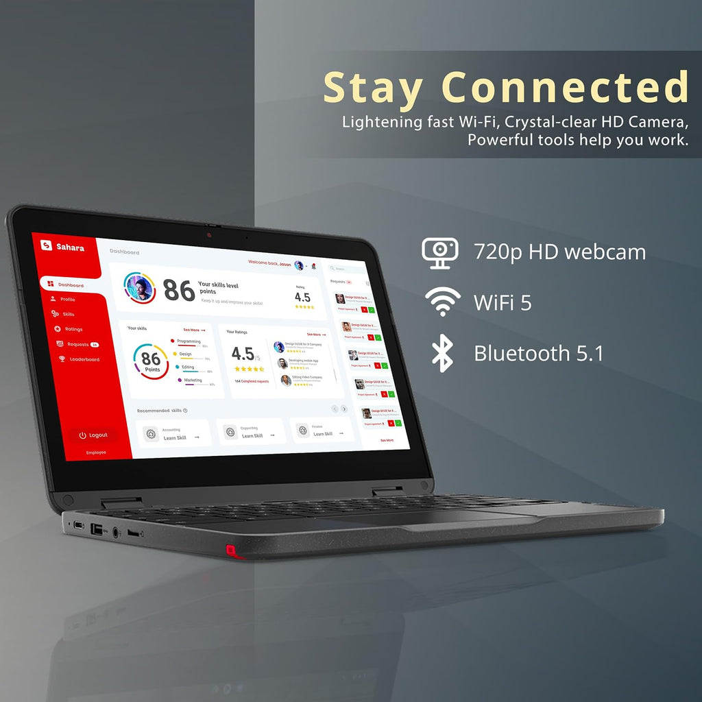Lenovo 300e Gen 3 Chromebook 11.6' 2-in-1 Touchscreen Laptop, AMD 3015Ce Processor, 4GB RAM, 32GB eMMC, AMD Radeon Graphics, 720p Webcam, Wi-Fi 5, Bluetooth, Chrome OS, Gray (Renewed)