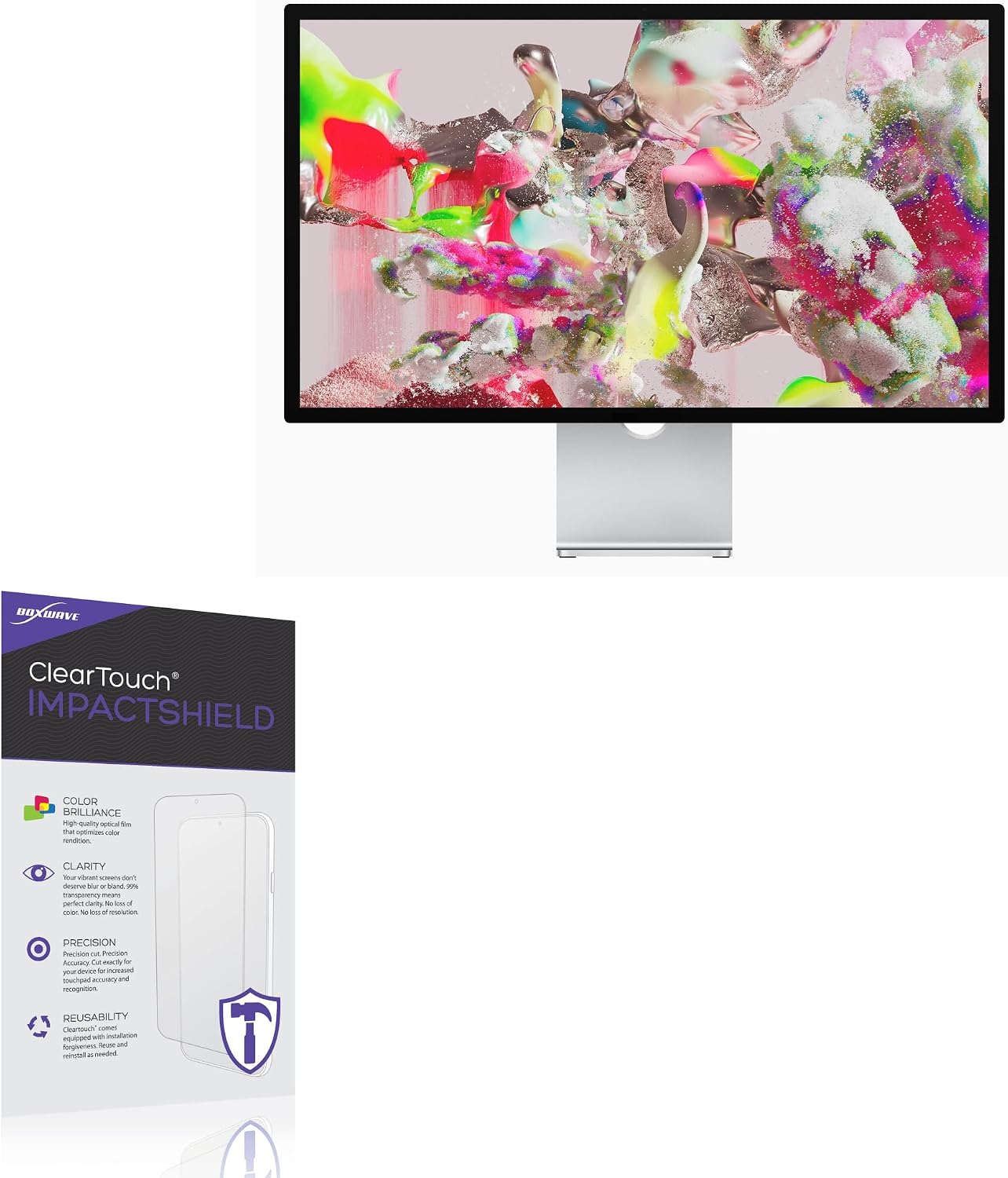 BoxWave Screen Protector Compatible with Apple Studio Display (27 in) - ClearTouch ImpactShield (2-Pack), Impenetrable Screen Protector Flexible Film