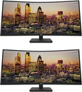 HP P34HC G4 Curved 34 inch 3440 x 1440 2K WQHD LCD Monitor 2-Pack Bundle with Built-in Speakers