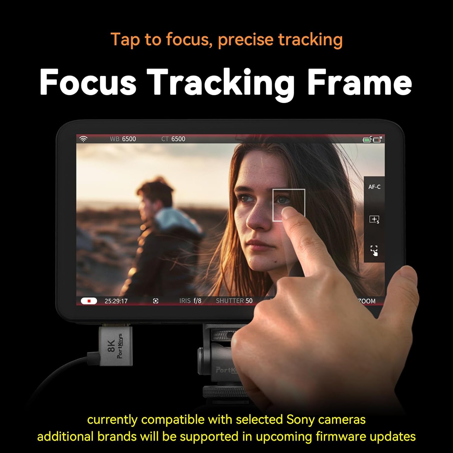 Portkeys LS7P 7' Camera Field Monitor Metal Frame Wireless Control for ARR1 MINI, A1/A9II/A7III/A7CII/FX3/FX30/ZV-E10/RX10/A7MIV/A6700/A7RIV/A7RV/ILX-LR1/A9III/RX0/A7III/FX6, BS1H/BGH1, R5/6/7/8, etc