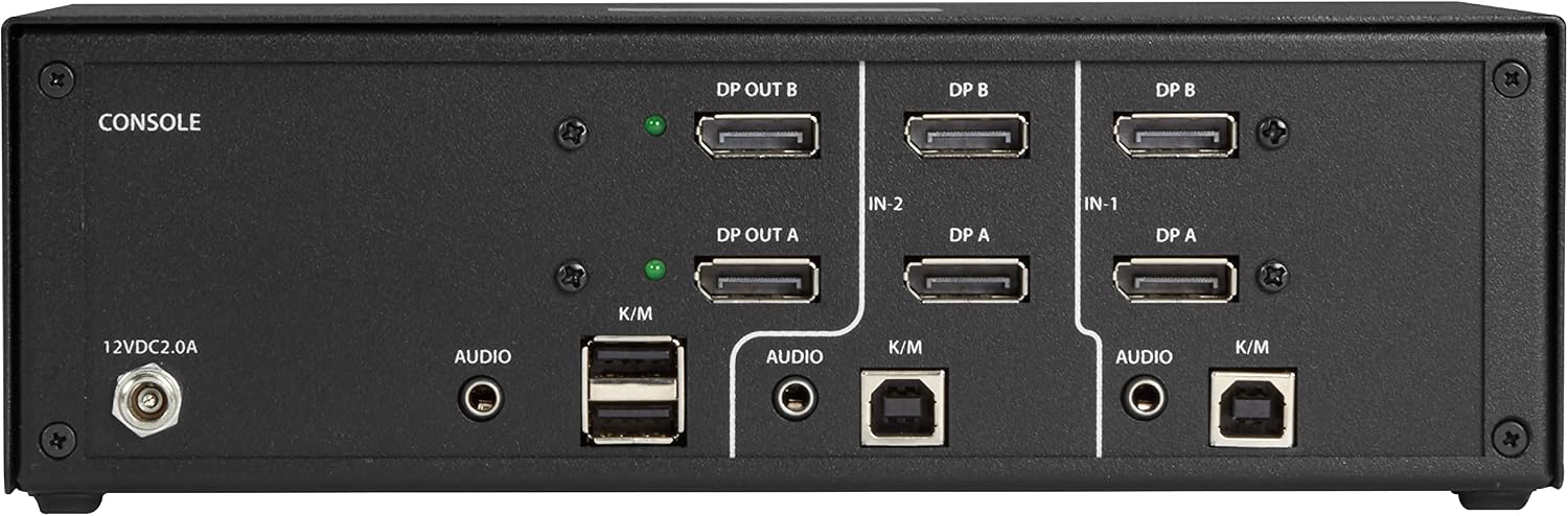 Black Box SS2P-DH-DP-U Secure NIAP 3.0 KVM Switch - Dual-Head, DISPLAYPORT, 4K, 2-Port