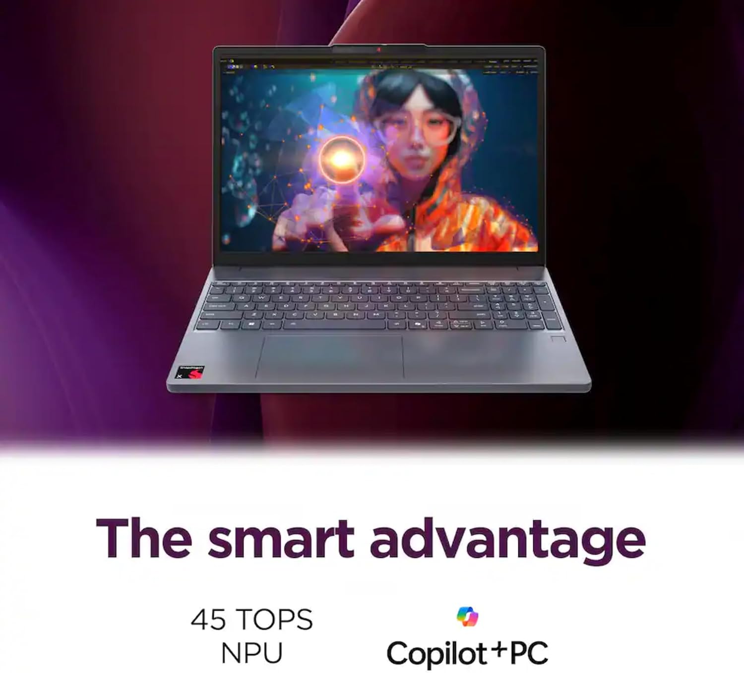 Lenovo IdeaPad Slim 3X - 15.3' WUXGA Touchscreen - Snapdragon X 8-Core (Beats Intel i7-1255U) - 16GB DDR5 RAM - 1TB Storage (512GB SSD and 512GB External) - Backlit Keyboard - Fingerprint Reader