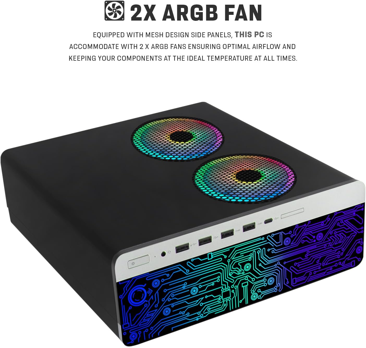 TechMagnet HP G4 Desktop Computer PC AMD Pro A10-9700 R7, 16GB RAM, 1TB SSD, RGB Speaker, RGB Keyboard with AI-Enabled Copilot Key, Mouse, 2X ARGB Fan WiFi, Windows 11 (Renewed)