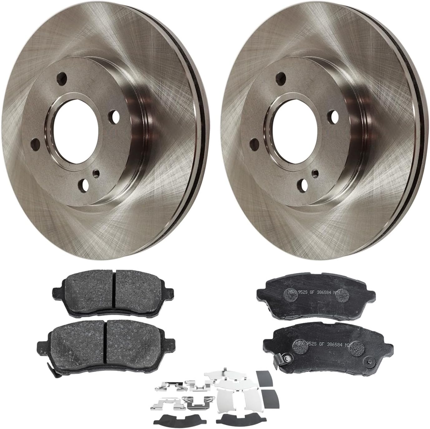 Replacement Front Brake Disc Rotors and Pads Kit fits Ford Fiesta 2011-2013 1.6L (4-Cyl) Front