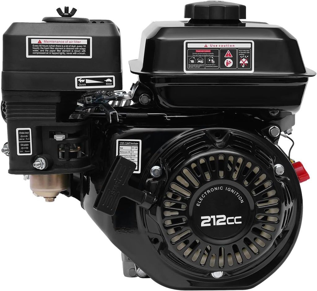 7.5HP 4 stroke engine, Mini Bike Motor, Gas Engine Replacement For Honda GX160 210cc OHV Air Cooled Horizontal 168F Pullstart Compressor Scarifier Lawnmower Pump Generator Pressure Washer