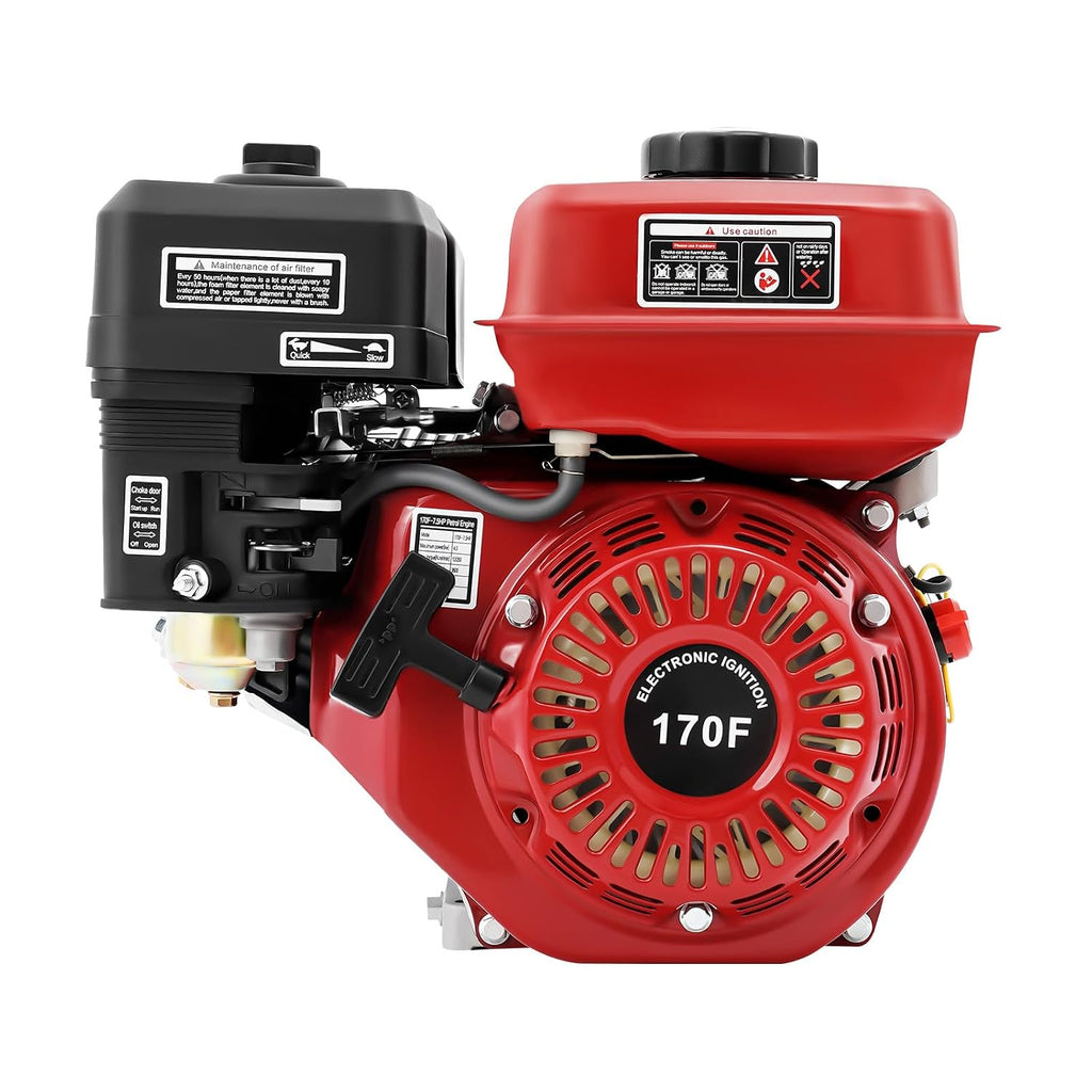 7.5HP Gas Engine Motor, 212CC 4-Stroke Gasoline Engine 3000W Horizontal Shaft Single Cylinder Air Cooling Engine Motor for Water Pumps Go Kart Generators Farm Ranch