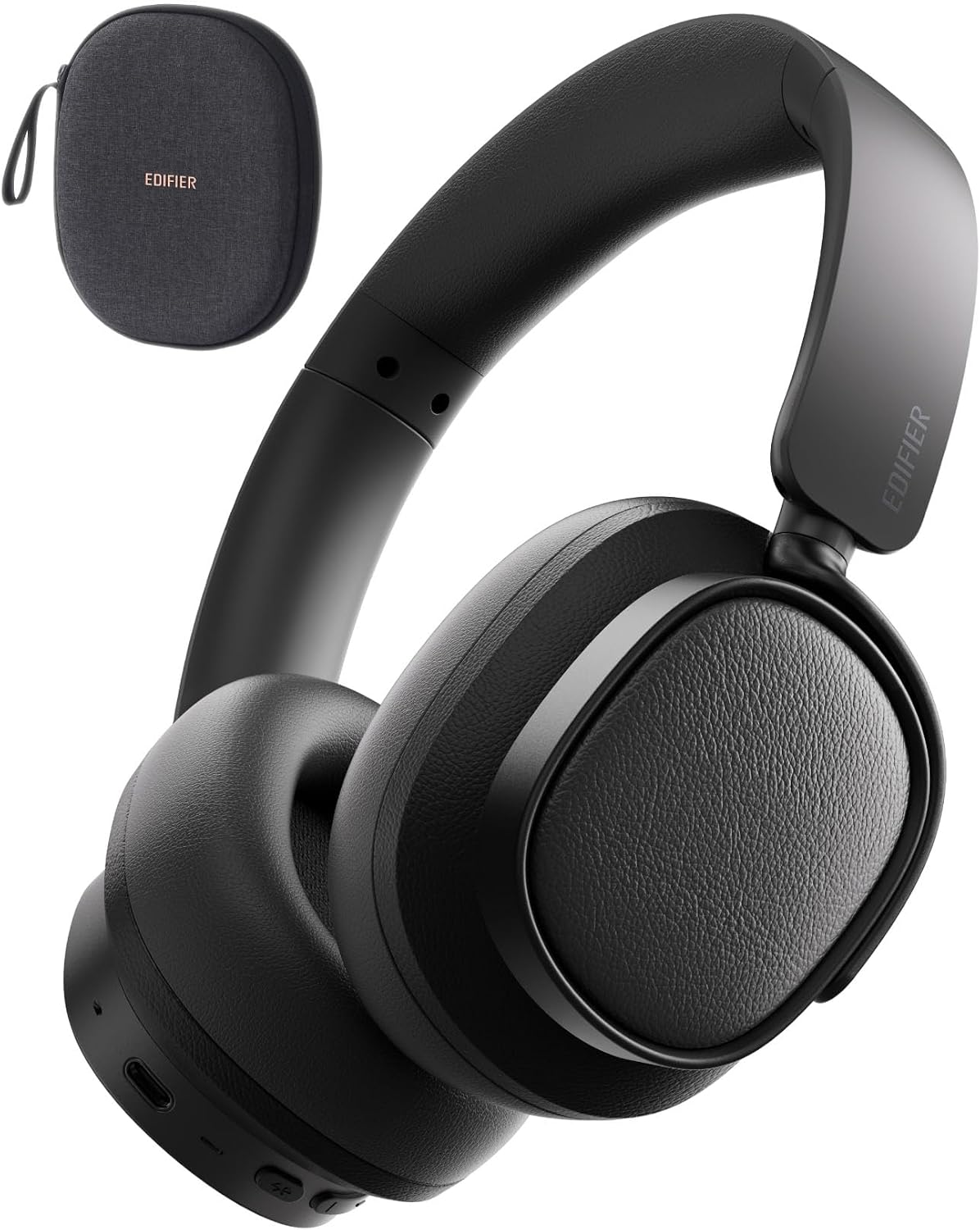 Edifier ES850NB Active Noise Cancelling Headphones, Over Ear Bluetooth Headset, 92H Playtime Wired & Wireless Hi-Res Audio Certified, Fast Charging Clear Calls Travel (Black) (Renewed)