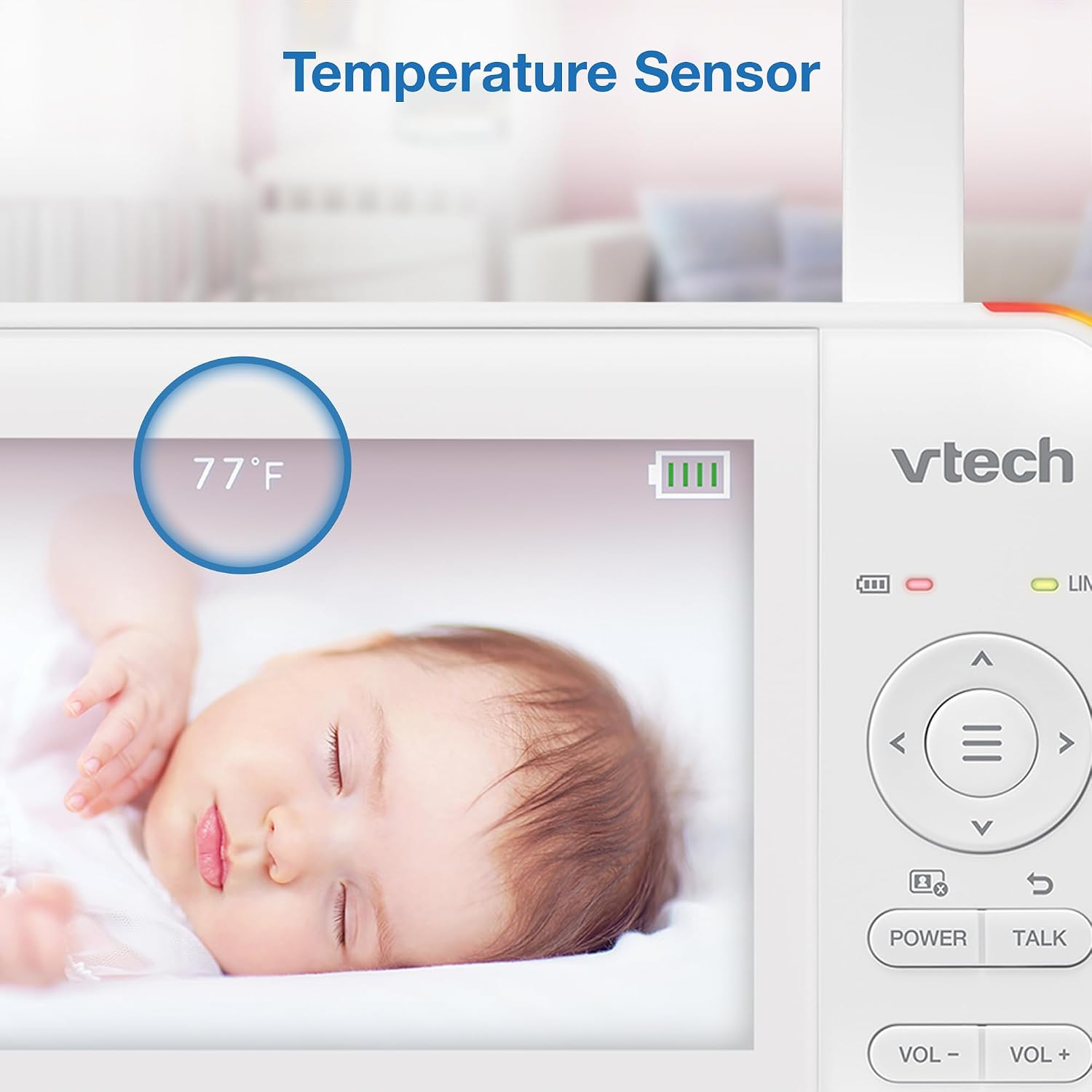 VTech 924-3W Video Baby Monitor with 3 Cameras, 5' LCD Screen, No WiFi, Pan Tilt Zoom, Up to 17Hrs Video & 31Hrs Audio Battery, 1000ft Range, Night Vision, Lullabies, Temperature Sensor, 2-Way Talk