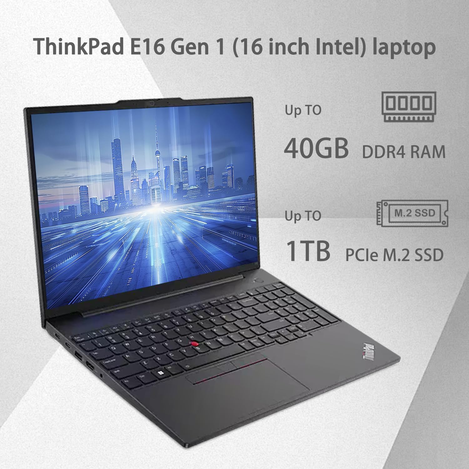 Lenovo ThinkPad E16 Business Laptop, 16' FHD+ Anti-Glare Display, Intel 13th Gen 10-Core i7-1355U, 16GB RAM, 512GB SSD, Fingerprint, Backlit Keyboard, Webcam, HDMI, Wi-Fi 6, Windows 11 Pro, Black
