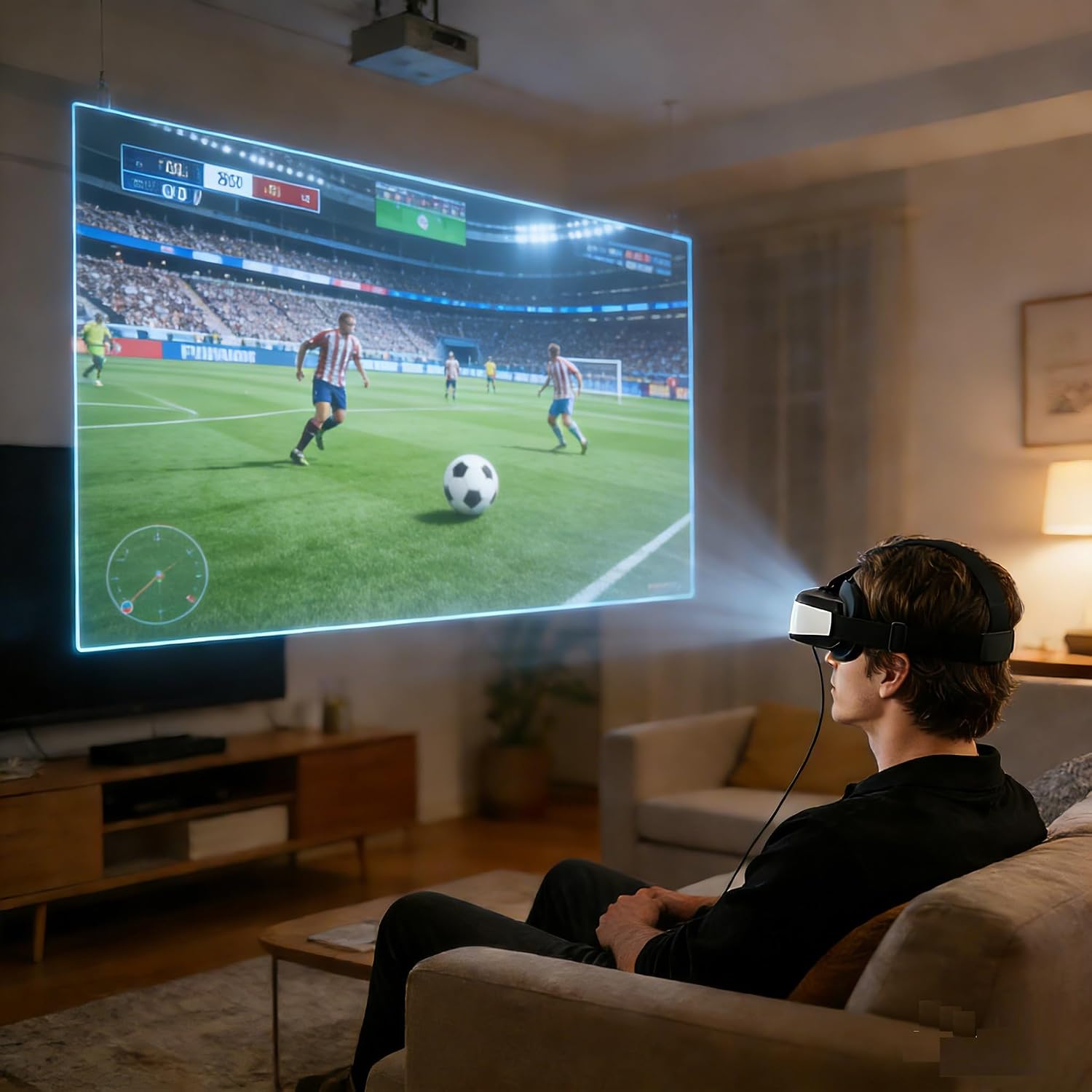 Bigeyes H3 Head Mounted Display - HD 300'' Big Screen,HDMI interface,Built in Battery (3H Playtime), Lightweight & Compact, Enjoy Movies Privately for Men, Travel, Camping, Bedtime Film Mode