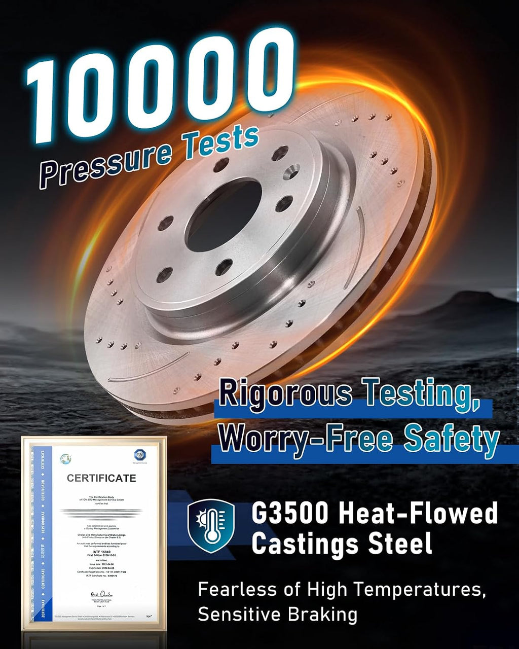 Brake Pads and Rotors Kit Rear Automotive Replacement Brake Kits Compatible with 2007-2013 Chevrolet Silverado 1500，Brakes and Rotors 55133 D1194-8312 Brake Kit Anti-rust Oil Protected （13.6in）