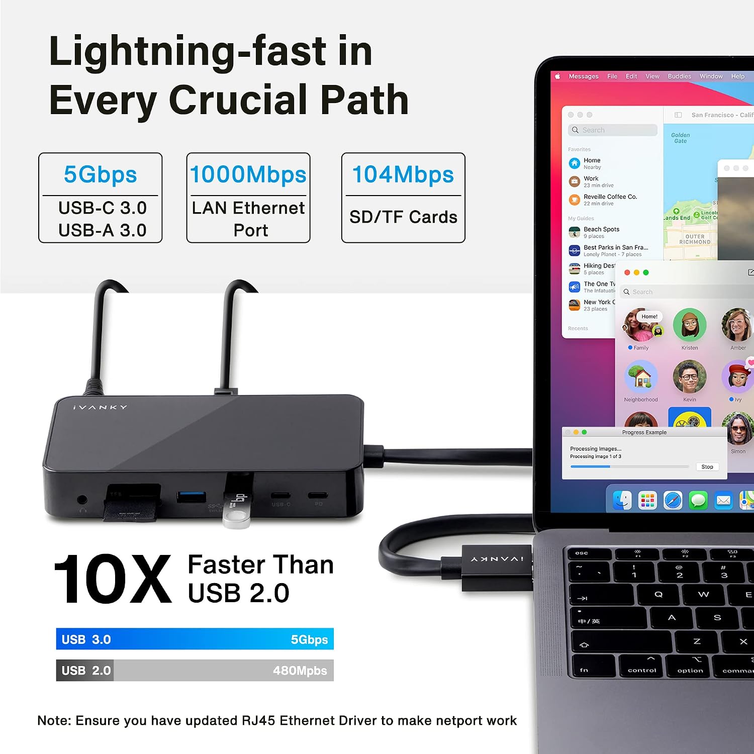 iVANKY 12-in-2 FusionDock 1 for M5 MacBook Dual 4K@144Hz Monitor (Docking Station for M5/M4/M3/M2/M1 Pro/Max MacBook Neo)(150W Power Adapter, SD/TF, USB, RJ45, 5Gbps) Plug and Play Dock Hub
