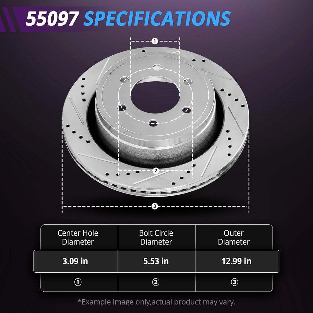 Front Brake Kit Replacement for Chevy Suburban Silverado 1500 2008 2009 2010 2011 2012 2013, GMC Sierra 1500 Brake Pads and Rotors w/Wheel Bearing Drilled Slotted Brakes 12.99' [6-Lug 4WD]