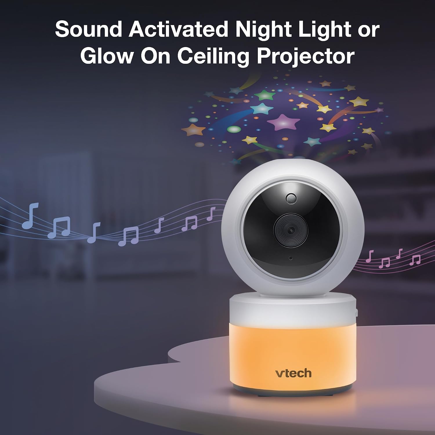 VTech VM5463-2 Upgraded Video Baby Monitor with 2 Cameras – 5' HD Screen, 12-Hour Battery, Pan Tilt Zoom, Ceiling Star Projector Night Light, 2-Way Audio, Non-WiFi Secure, No App Needed