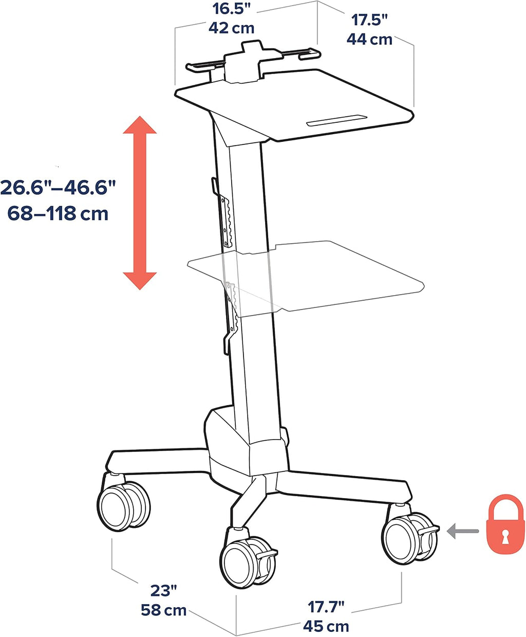 Ergotron – Neo-Flex Rolling Laptop Cart, Mobile Standing Desk Workstation – Laptop, Grey
