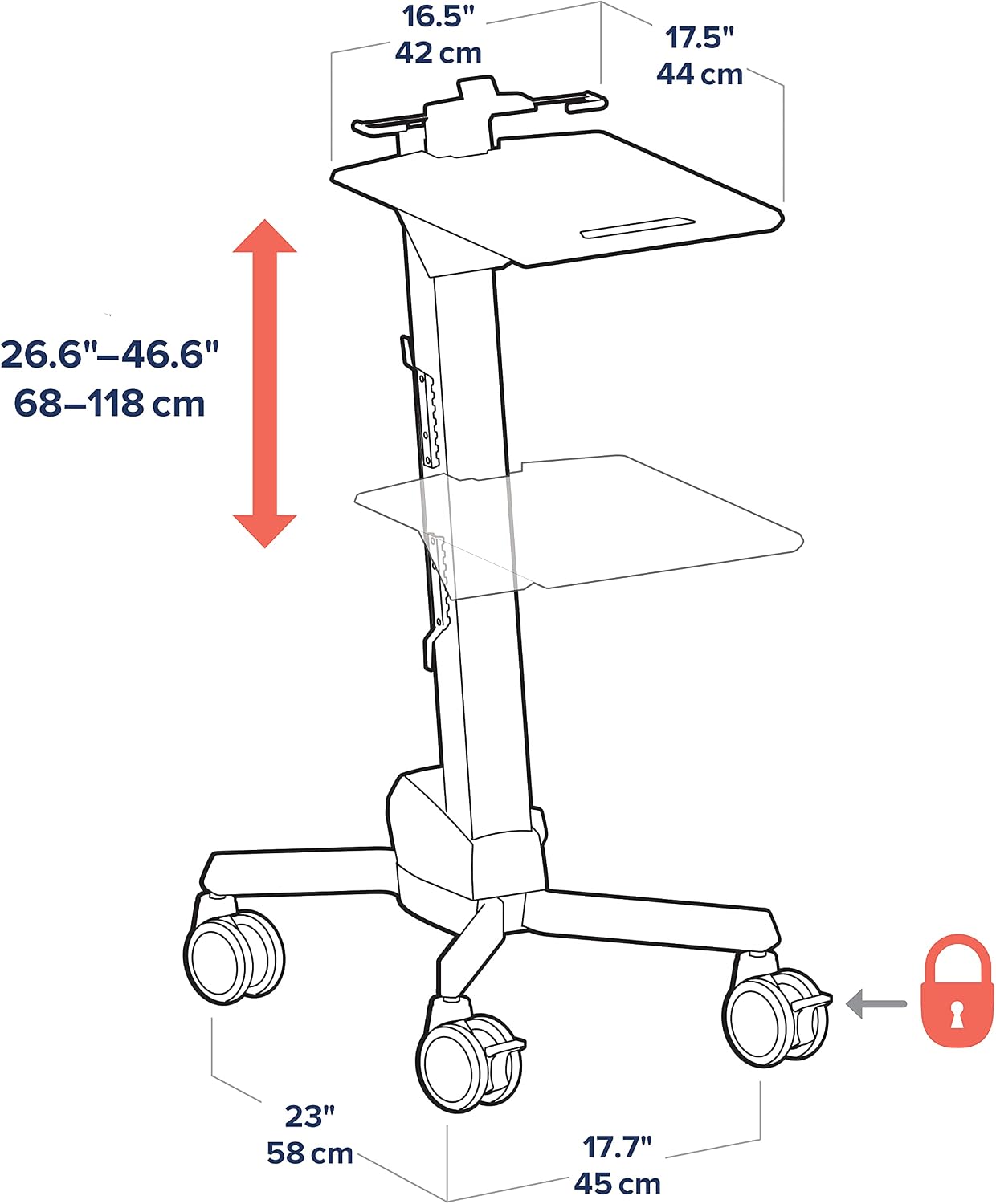 Ergotron – Neo-Flex Rolling Laptop Cart, Mobile Standing Desk Workstation – Laptop, Grey