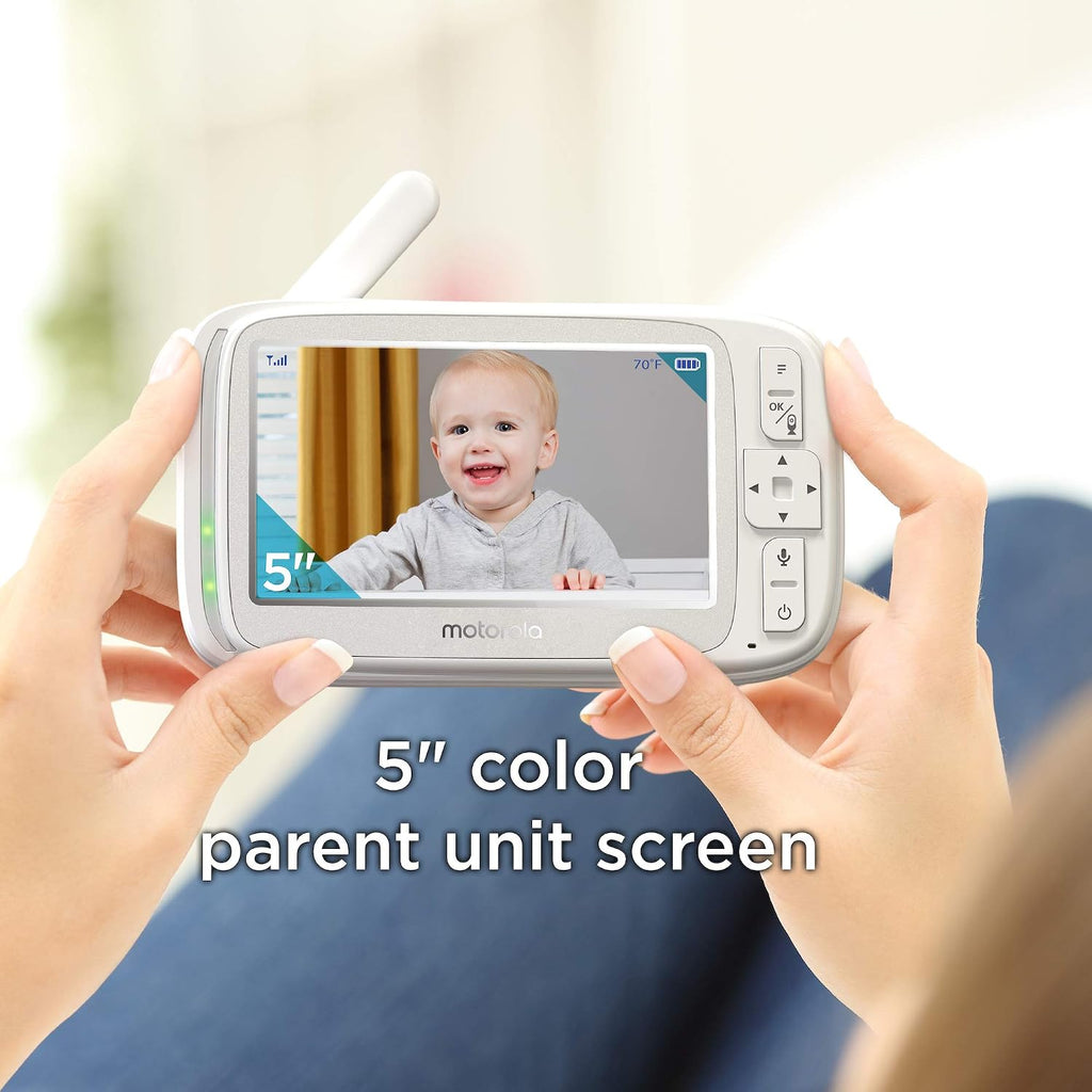 Motorola Comfort 50-2 Video Baby Monitor 5' LCD Color Display and 2 Cameras with Digital Zoom, Two-Way Audio, Infrared Night Vision and 5 Soothing Lullabies