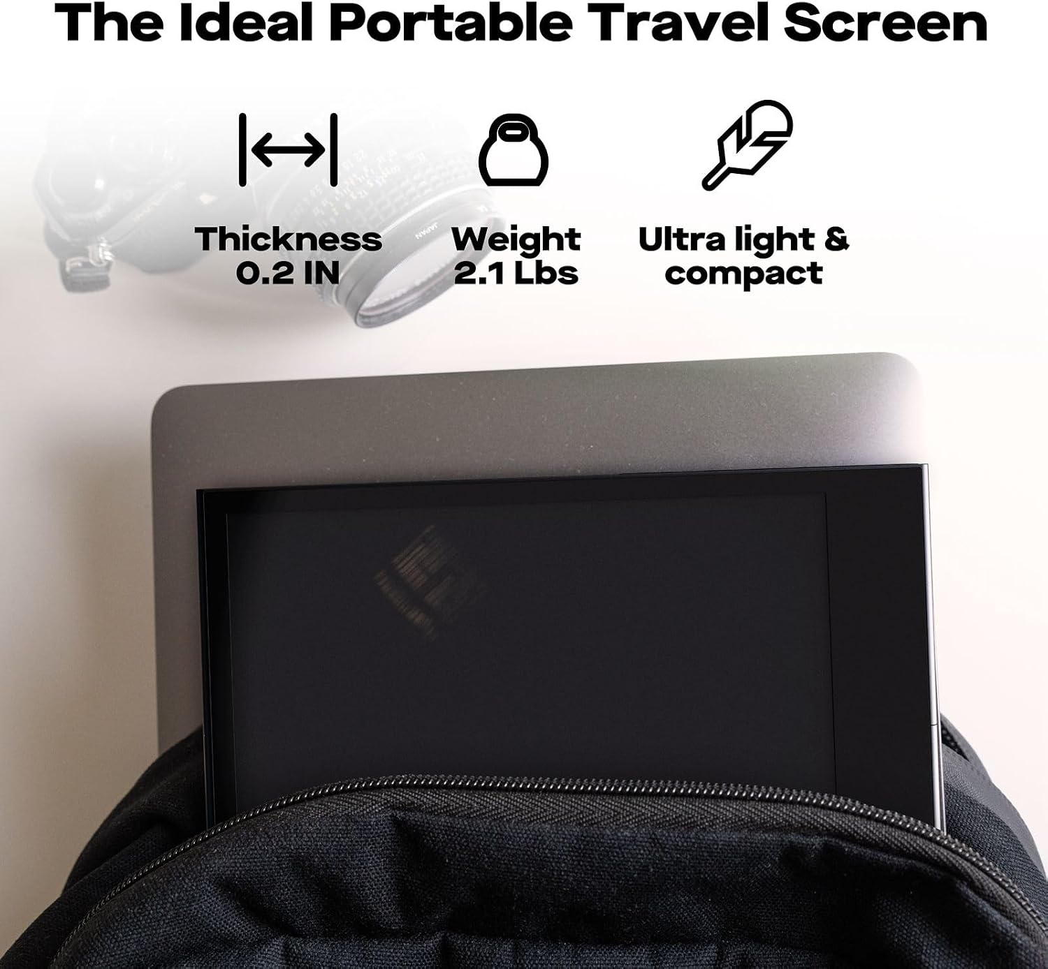 MP Mobile Pixels Glance Laptop Portable Monitor, 16 Inch 1080P FHD Display USB-C/HDMI Portable Monitors, Travel Monitor with Dual Speakers for macOS/Windows/DeX