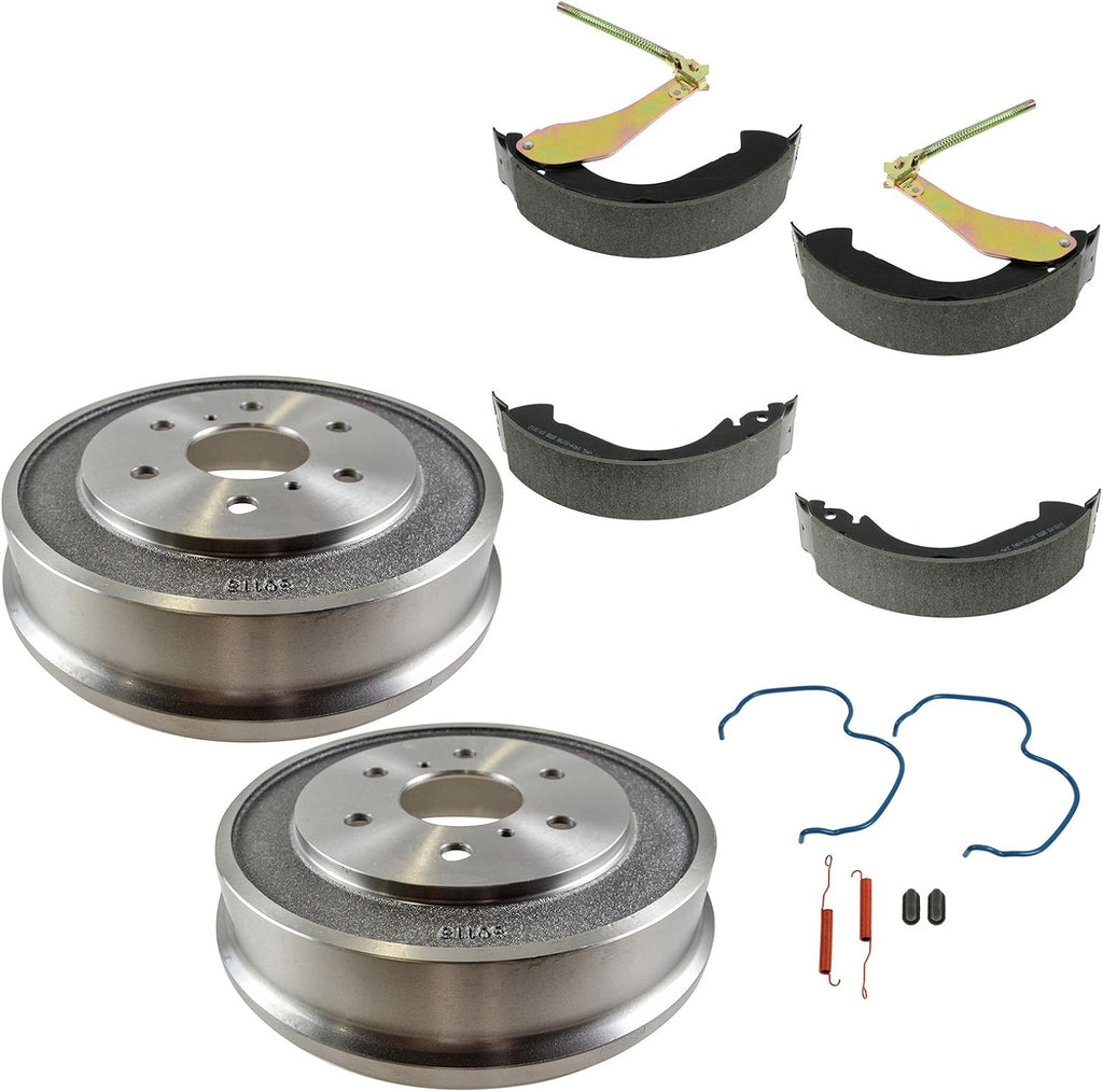 New Rear Brake Shoe & Drum Kit Compatible With Chevy Silverado 1500 Classic 2005-2008 Compatible With GMC Sierra 1500 Classic, Replacement for BFS00100