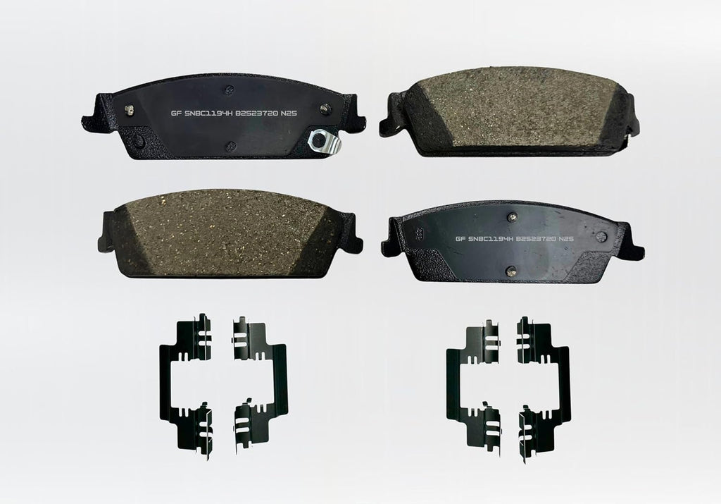 Sanwa Rear Brake Rotors 345mm Vented & Geomet Coated and Brake Pad Kit Compatible with Chevy Silverado Suburban 1500 Tahoe GMC Sierra Yukon1500 Cadillac Escalade 2007-2014 [55133 1194]