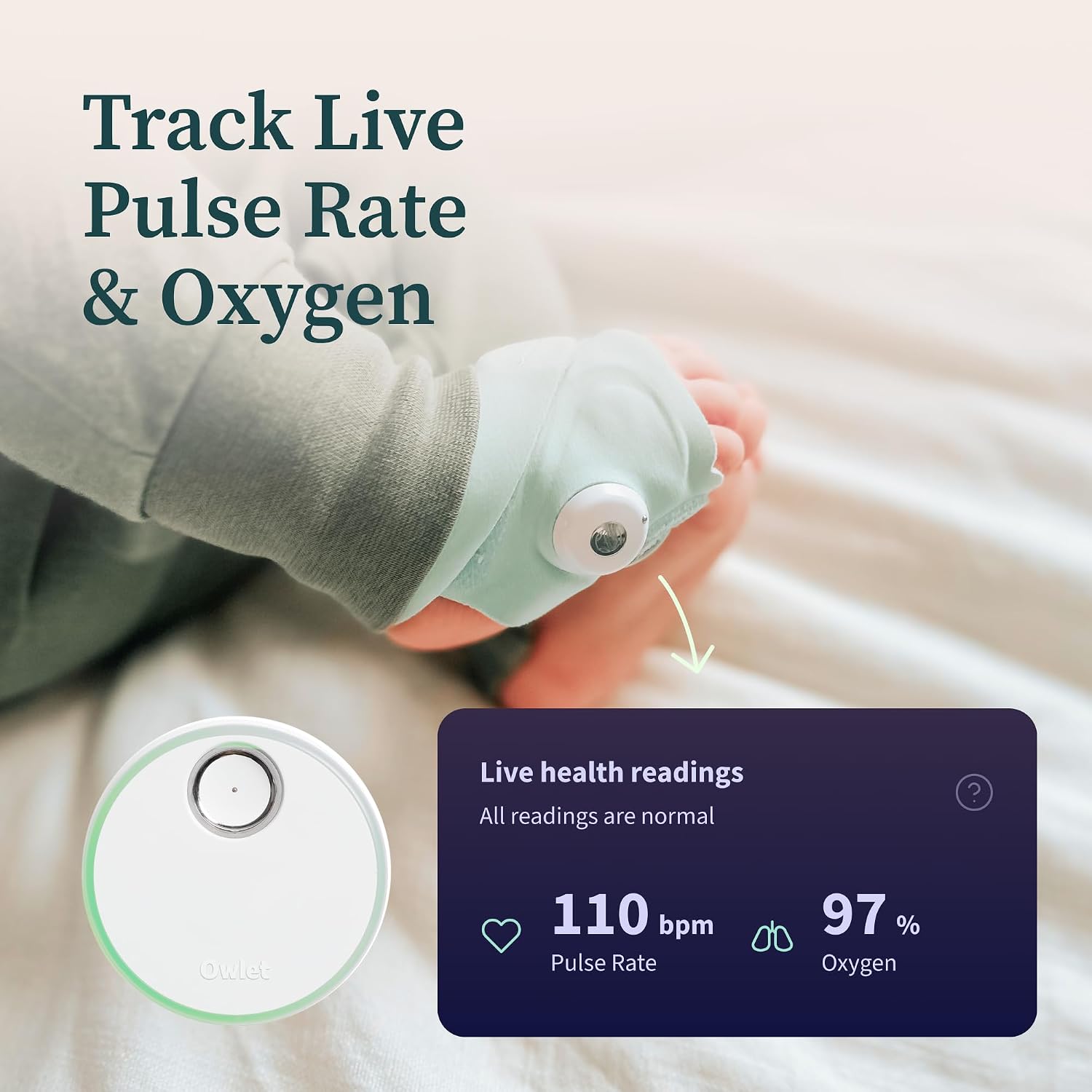 Owlet® Dream Duo (Gen 1) Smart Baby Monitor: FDA-Cleared Dream Sock® Plus Owlet Cam 2 - Tracks & Notifies for Pulse Rate & Oxygen While Viewing Baby in 1080p HD WiFi Video