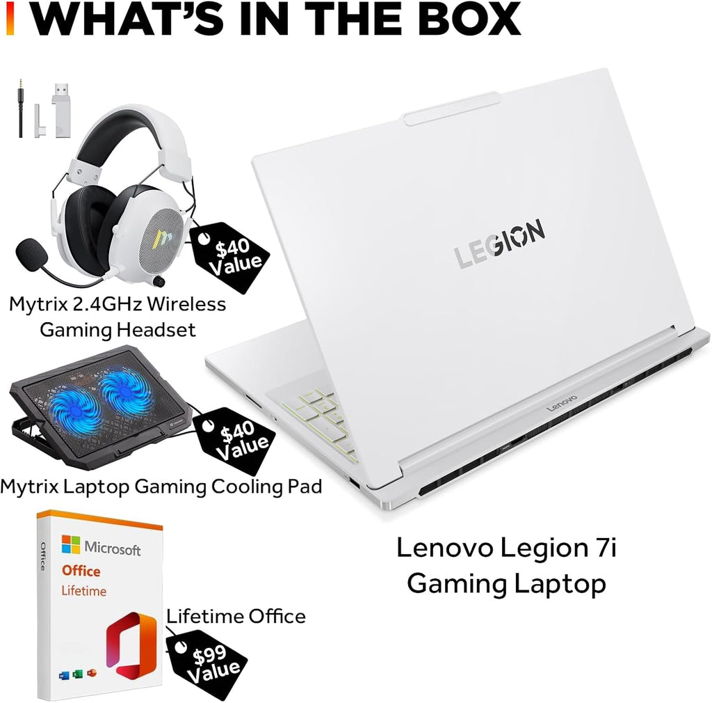 Lenovo Legion 7i 16' Gaming Laptop, WQXGA 165Hz OLED Display, Intel Core Ultra 7 255HX, NVIDIA GeForce RTX 5060, 32GB RAM, 1TB SSD, Wi-Fi 7, RGB Backlit, Win 11, w/Mytrix Accessory Lifetime Office