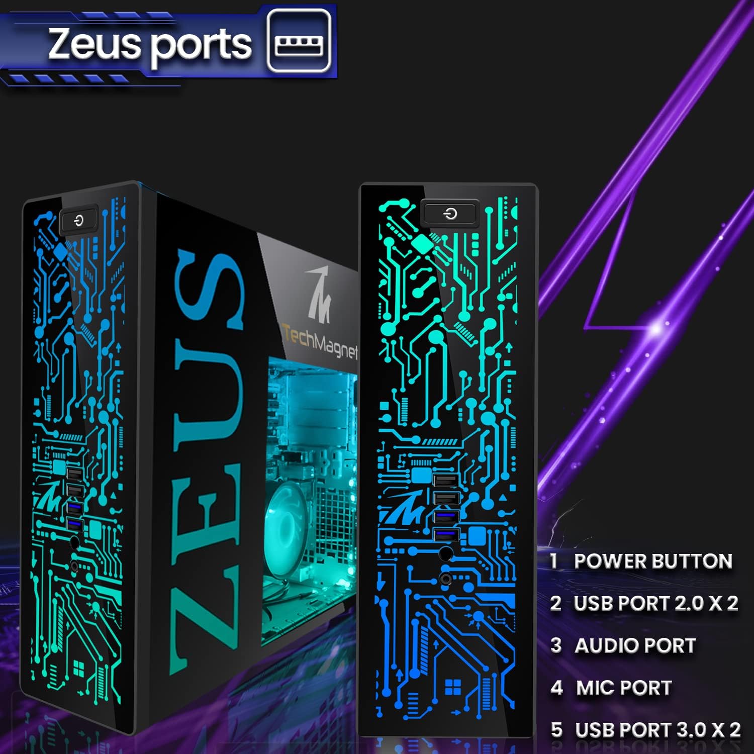 TechMagnet Gaming Desktop PC, Intel i5 6th Gen, Zeus Pro 6, RX 550, 16GB RAM, 256GB SSD, 24 Inch Monitor, RGB Keyboard Mouse, Speaker, Headphone, Webcam, Windows 11 (Renewed)