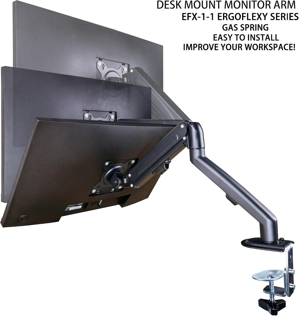 acer 24' FHD IPS Monitor with 4ms Response Time, Anti Glare, VESA Mount (100mm), HDMI, VGA & Black Color with DKZ Hub & ErgoFlexy Single Monitor Mount