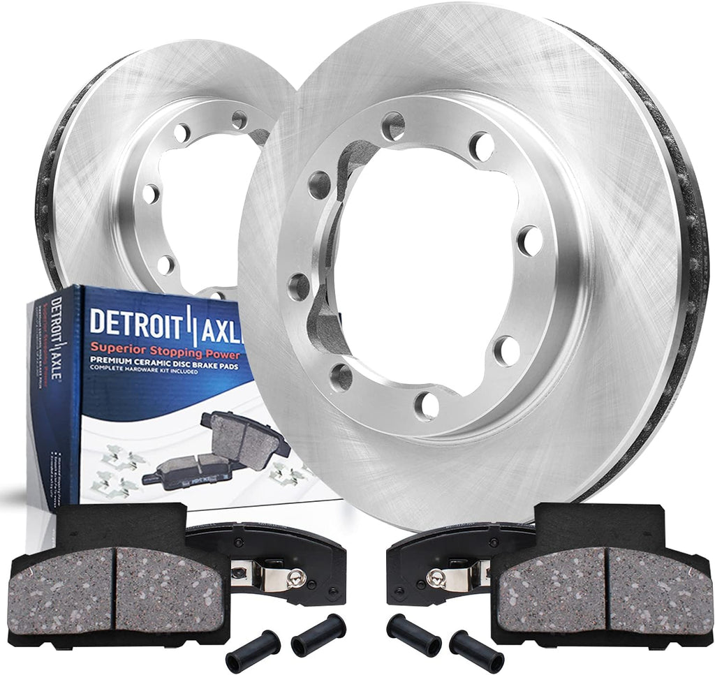 Detroit Axle - Front Brake Kit for 1994-1999 Dodge Ram 2500 3500, 90-00 Chevy GMC K3500 Disc Brake Rotors Ceramic Brakes Pads 1995 1996 1997 1998 Chevrolet Replacement
