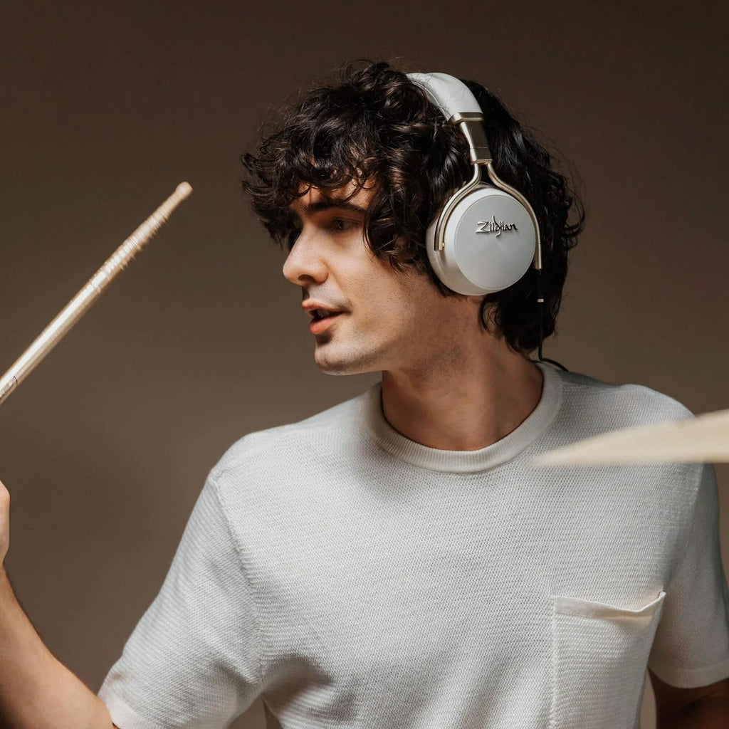 Zildjian ALCHEM-E Perfect Tune Headphones - Sandstorm Bundle with Case, Stand, and Austin Bazaar Polishing Cloth