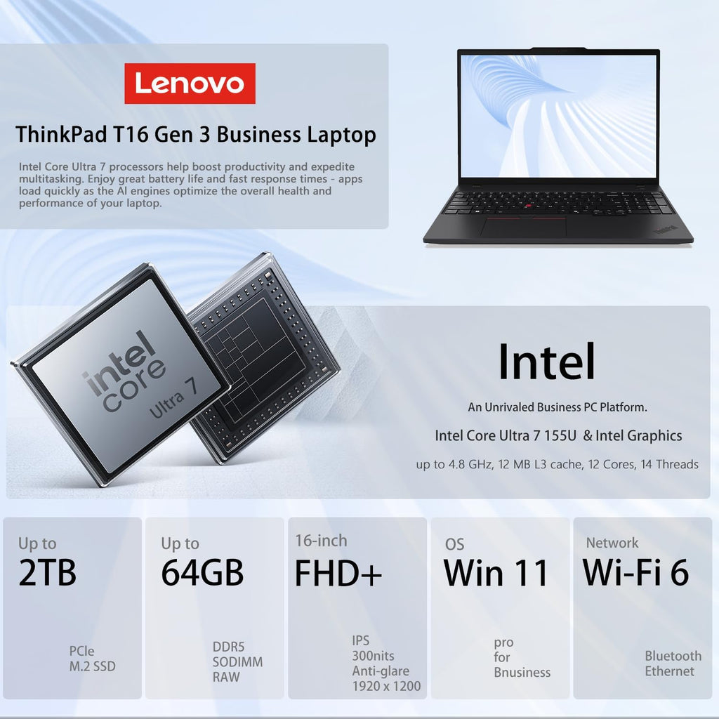 Lenovo V14 Gen 4 Business Laptop, 14' FHD Anti-Glare, Intel 10-Core i7-1355U, 16GB RAM, 1TB SSD, Webcam with Privacy Shutter, Wi-Fi 6, HDMI, Windows 11 Pro, Black, Bundle with Wireless Mouse