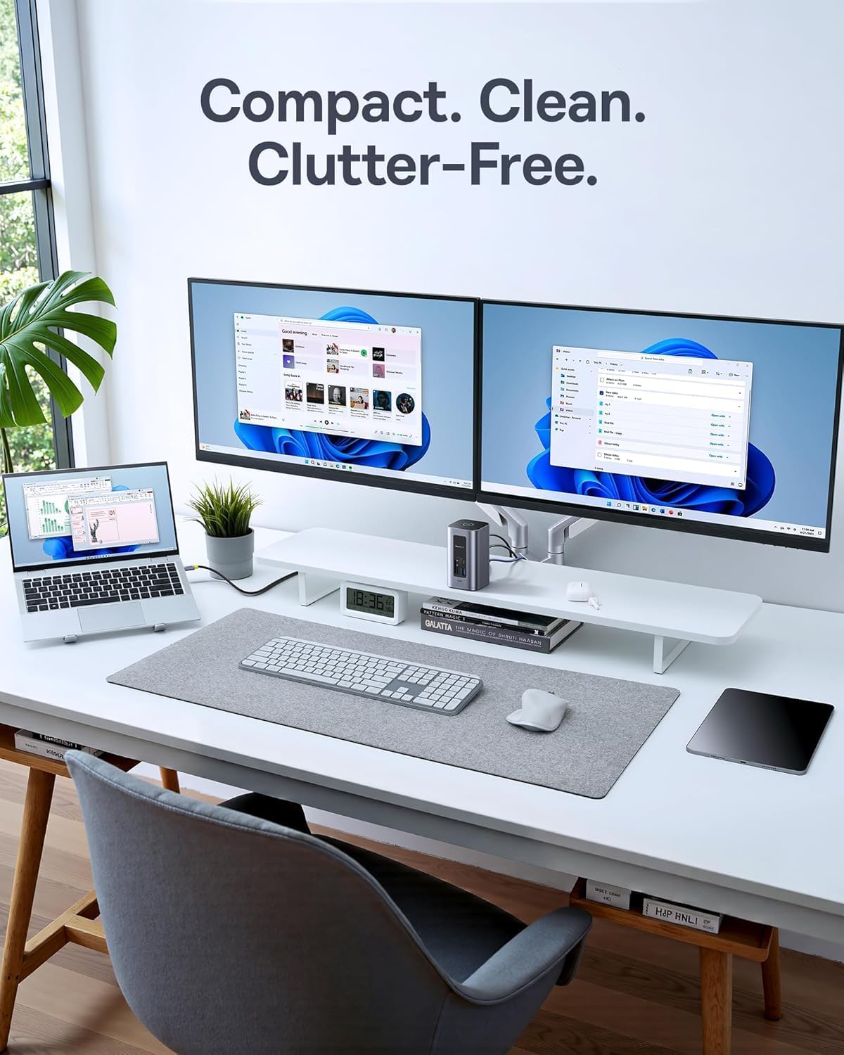 Baseus Nomos Air Mac 12 in 1 Docking Station, Dual Monitor Laptop Docking Station with 2K HDMI/DP, 10Gbps USB-C/A, 100W PD, USB C Docking Station Compatible for macOS, Displaylink Driver Required
