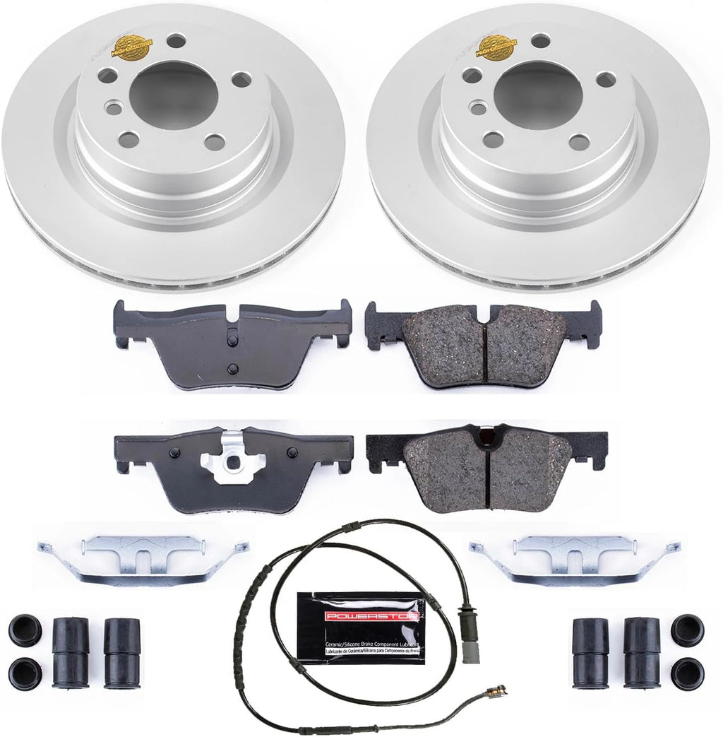 PowerStop Rear Brake Kit for BMW 228i 2014-16 |228i xDrive 2015-16 |230i 2017-21 |230i xDrive 2017-21 - Fully-Coated Disc Rotors with Z23 Carbon-Fiber Ceramic Brake Pads Upgrade, CRK6656