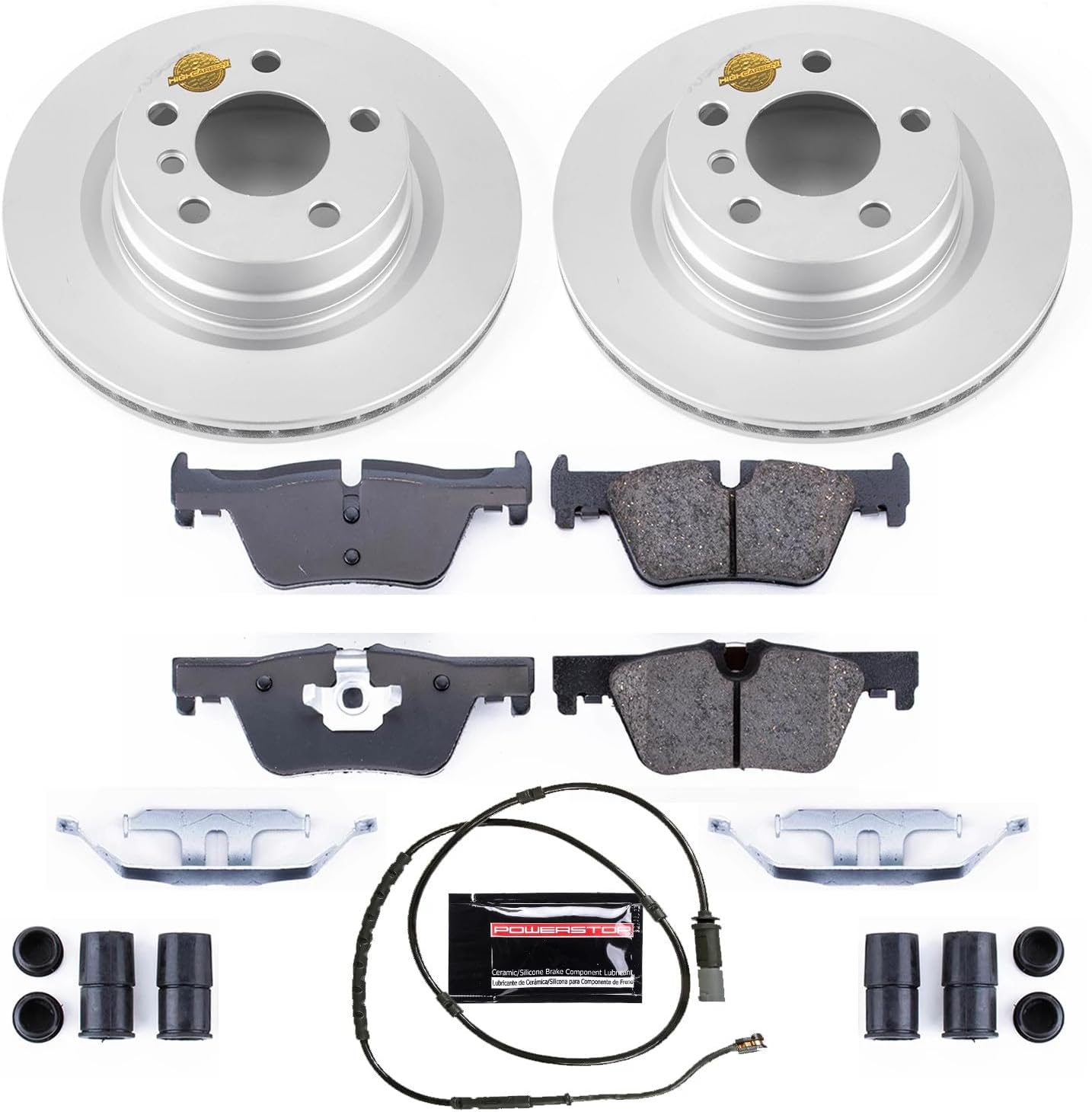 PowerStop Rear Brake Kit for BMW 228i 2014-16 |228i xDrive 2015-16 |230i 2017-21 |230i xDrive 2017-21 - Fully-Coated Disc Rotors with Z23 Carbon-Fiber Ceramic Brake Pads Upgrade, CRK6656