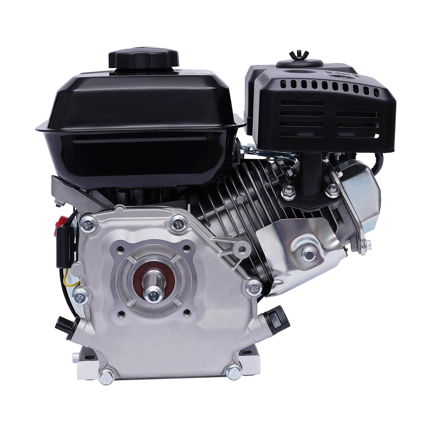 4-Stroke 7.5HP Gas Engine, 210CC OHV Air Cooled Pullstart Motor Fit for Honda GX160/170F Single Cylinder Air Cooled Gasoline Engine Pull Start Motor Gas Engine for Compressor Lawnmower