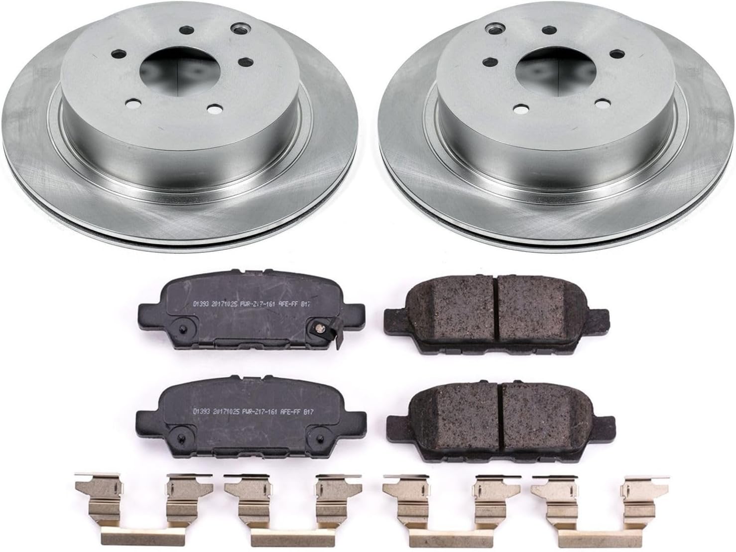 PowerStop Rear Brake Kit for Infiniti FX35 2010-12 |FX37 2013 |Q50 2014-24 |Q60 2017-22 |Q70 2014-19 |Infiniti Q70L 2015-19 - Z17 Ceramic Brake Pads & Disc Rotors Replacement, KOE8021