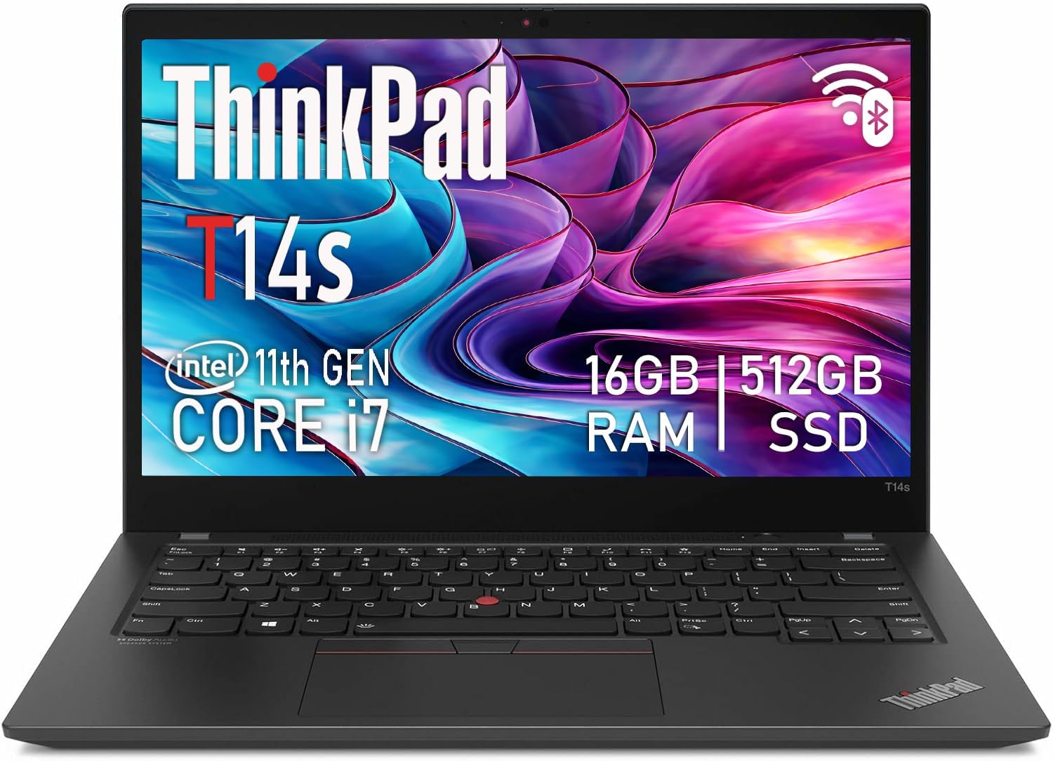 Lenovo ThinkPad T14s Gen 2 14' FHD Laptop Computer, Intel Core i7-1185G7,16GB DDR4 RAM, 512GB SSD, HDMI, Thunderbolt 4, Windows 11 Pro (Renewed)