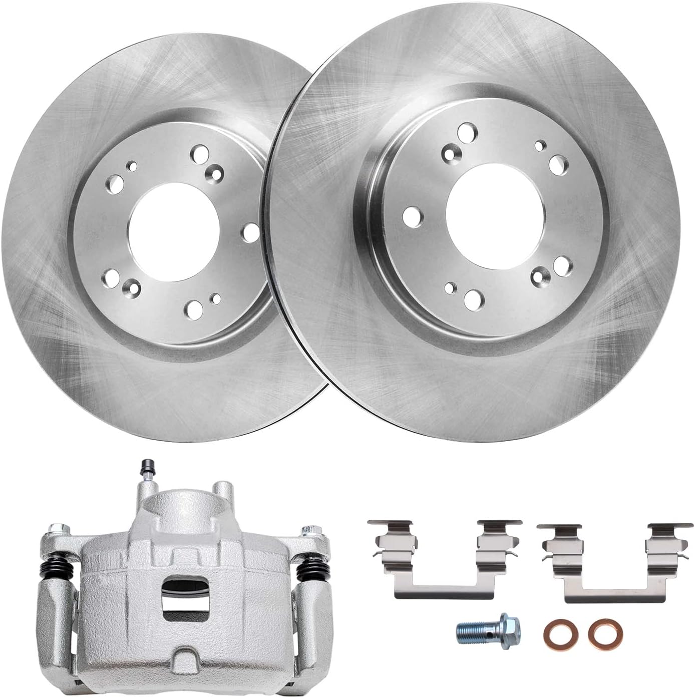 Detroit Axle - Front Brake Kit for Chrysler 200 Sebring Jeep Patriot Compass Dodge Avenger Caliber Disc Brake Rotors Passenger Side Brake Caliper Replacement [11.57 inch Rotors]