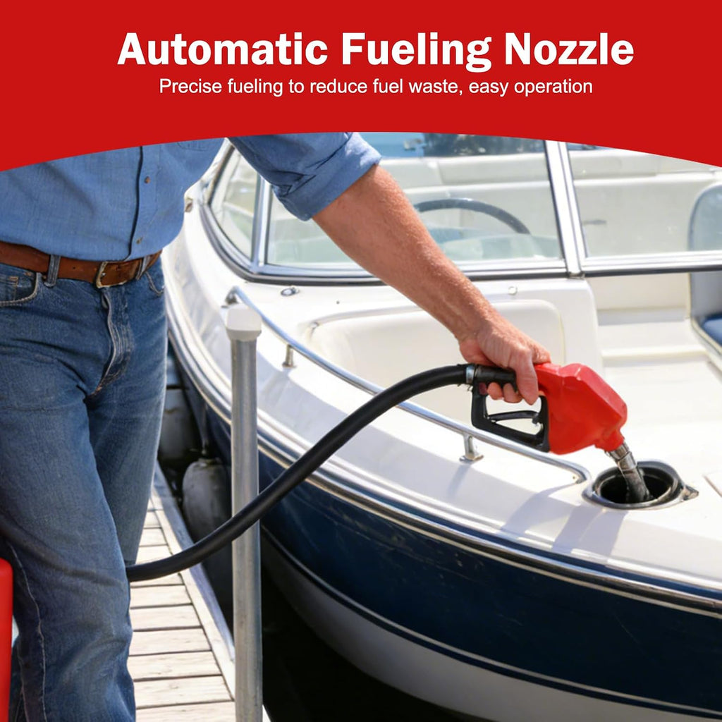 32 Gallon Fuel Caddy, Portable Gas Storage Fuel Tank with 12GPM Fuel Transfer Pump& 2 Wheels, Gasoline Diesel Container for Cars, ATVs, Boats, Lawn Mowers, Red