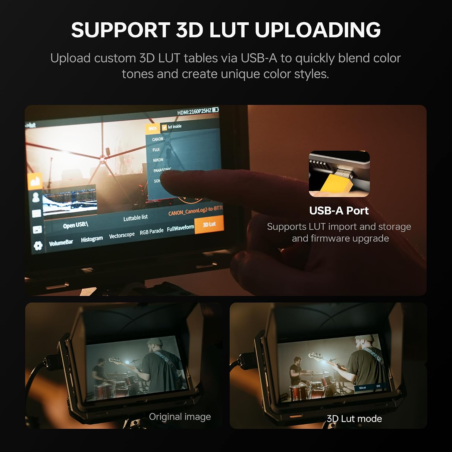 VILTROX DC-X3 Camera Monitor with Rig Cage, 6 Inch IPS Touchscreen Camera Field Monitor Kit 4K HDMI 3G-SDI in/Out 2000 nits with Sunshade Hood, 3D Lut, Waveform, Histogram & Vectorscope Tools