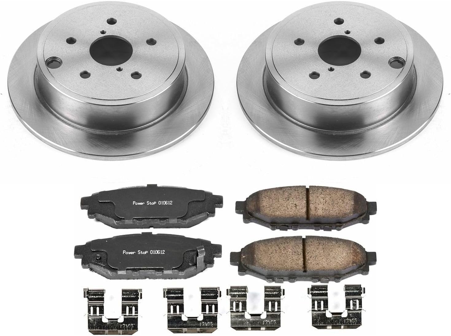 PowerStop Rear Brake Kit for Subaru WRX 2015-21 - Z17 Ceramic Brake Pads & Disc Rotors Replacement, KOE6977