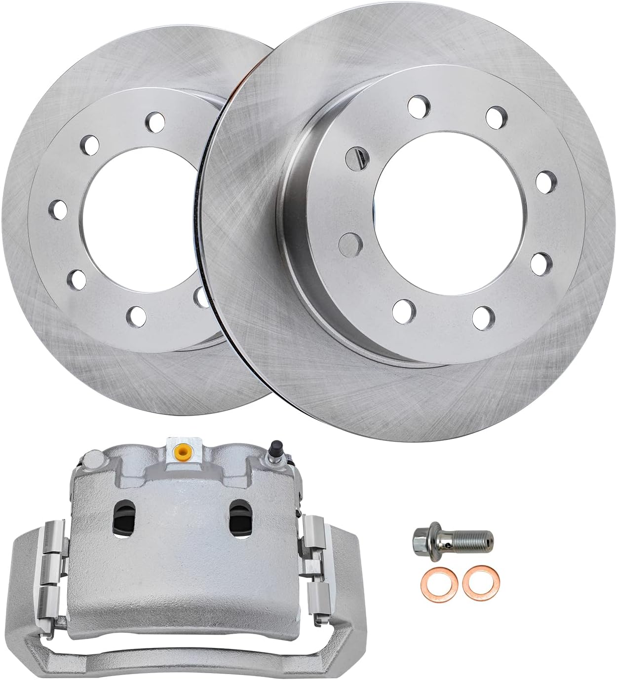 Detroit Axle - 353mm Front Disc Rotors Passenger Side Brake Caliper Replacement for 2006-2008 Dodge Ram 1500 2500 3500
