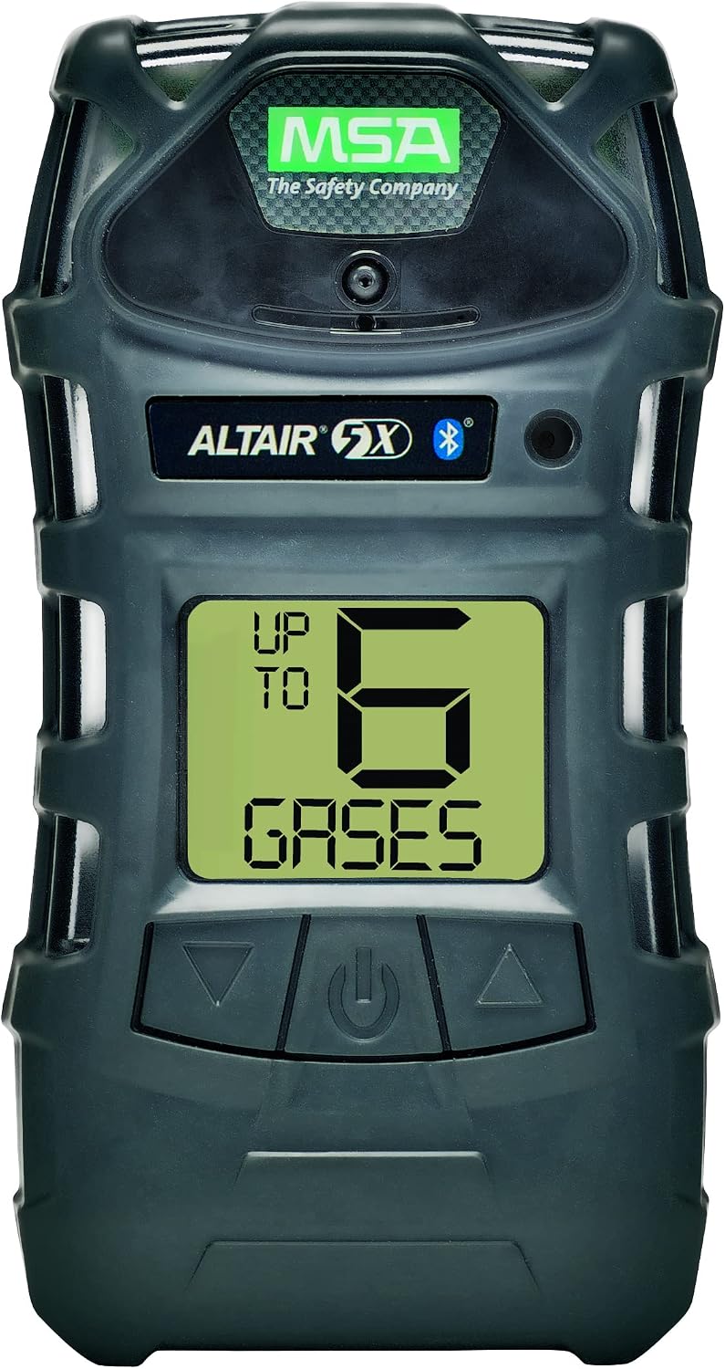 MSA 10165446 ALTAIR 5X Multi-Gas Detector - (O2, CO, H2S, PID), 10' Line, 1' Probe, Charcoal Device with Color Display, Portable Gas Monitor, UL/CSA, Includes Instrument/Line/Probe