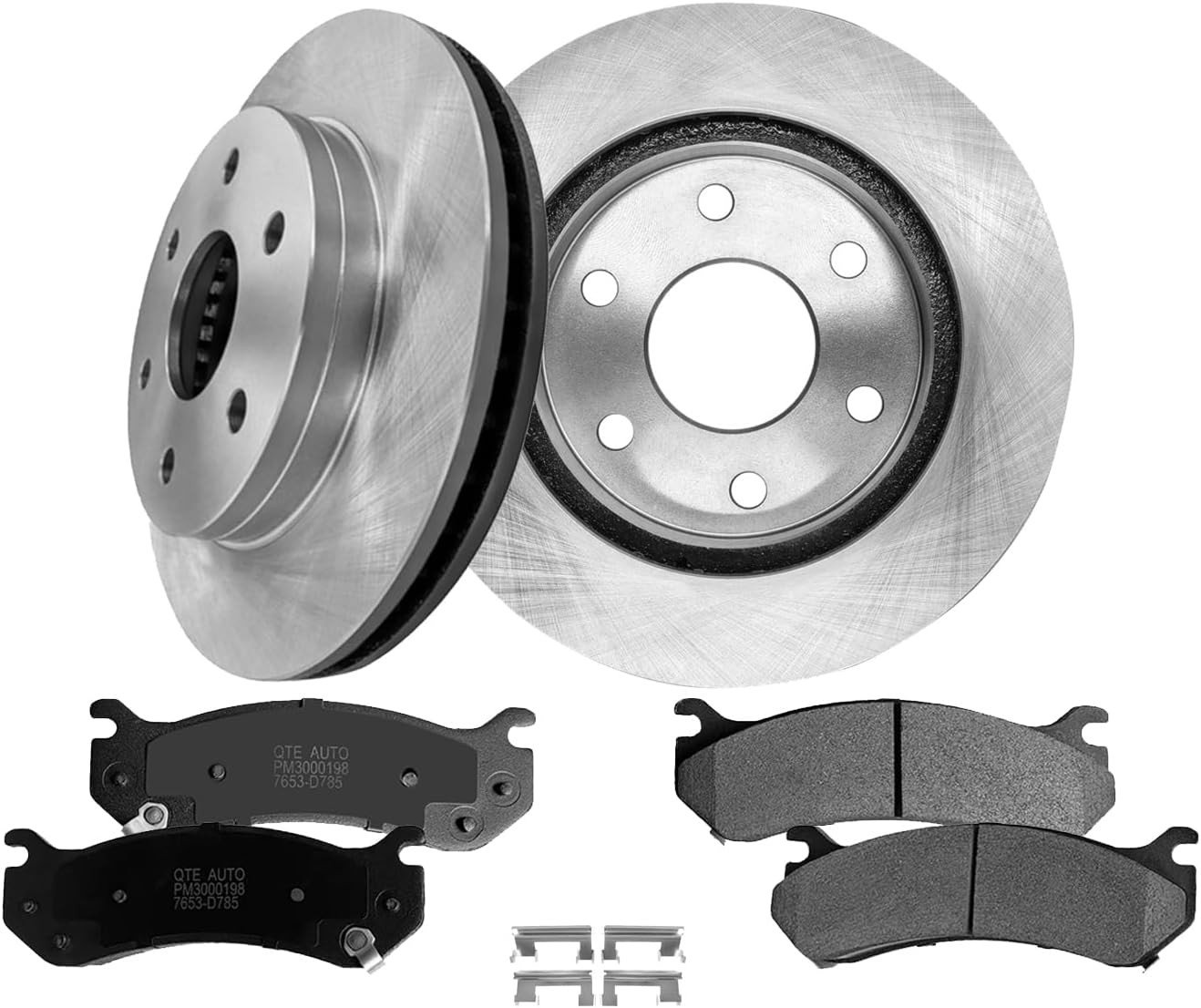 PM Auto Set of 6 Front 305mm Brake Disc Rotors-Ceramic Brake Pad Kit Replacement For 2007 Chevrolet Silverado 1500 Classic Rear Disc