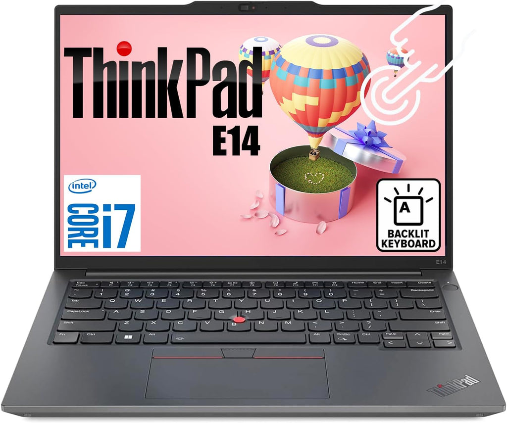 Lenovo ThinkPad E14 G5 14' FHD+ Touchscreen Laptop, Backlit Keyboard, Fingerprint Reader, Intel 13th Gen 10-Core i7 CPU, 32GB DDR4, 2TB PCIe SSD, WiFi 6E, Thunderbolt 4, RJ45, Windows 11 Pro