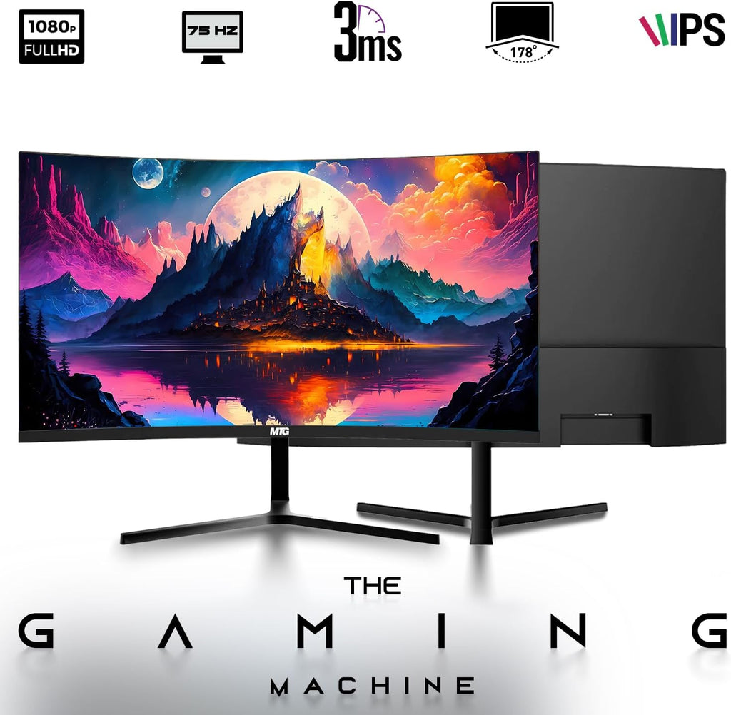 Hp Desktop Computer PC – Intel Core i5, 32GB ARGB RAM, 1TB SSD, 24 Inch Curved Monitor, GT 1030 Graphics, RGB Keyboard with AI Copilot Key, Mouse & RGB Speaker, Windows 11 (Renewed)